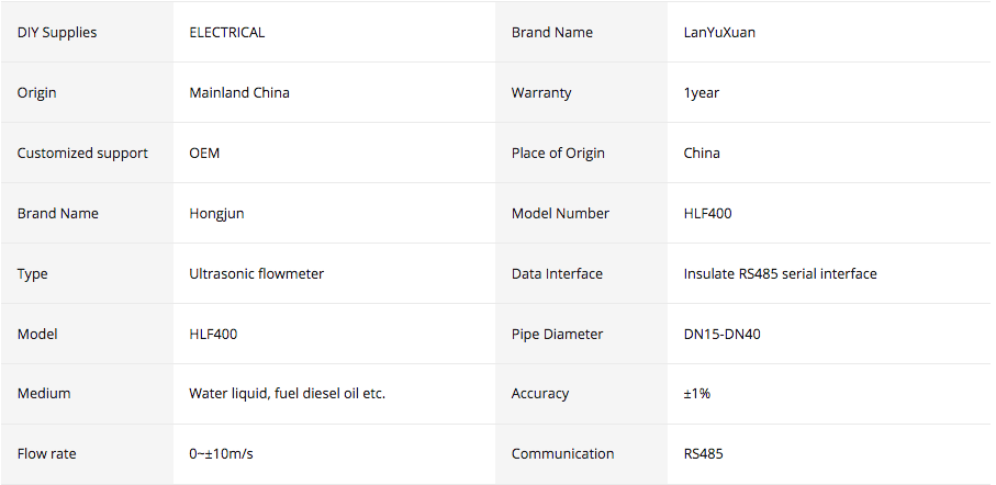 Flowmeter HLF400 Clamp On Ultrasonic Liquid Tester