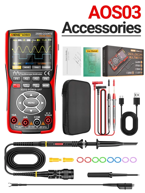 Aneng AOS03 Oscilloscope Multimeter Signal Generator 5 Aneng AOS03 Oscilloscope Multimeter Signal Generator 1