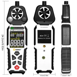 Alat Ukur Kebisingan 1 5 In 1 XEAST XE-368 Multifunctional Environment Meter: Sound Level, Digital Light, Air Velocity (Anemometer), Humidity,