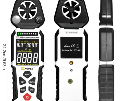 5 In 1 XEAST XE-368 Multifunctional Environment Meter: Sound Level, Digital Light, Air Velocity (Anemometer), Humidity,